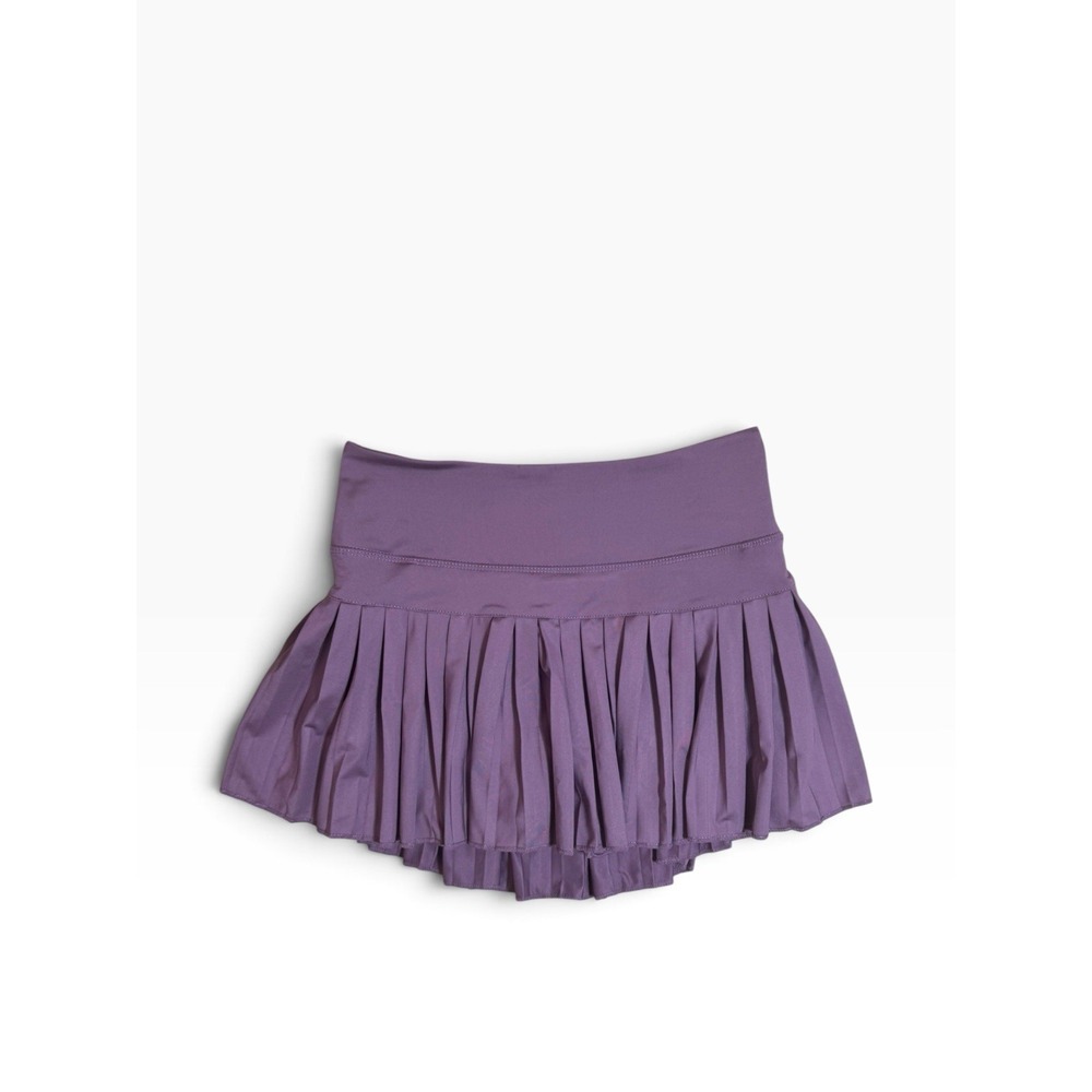 Gold Hinge Pleated Skirt Light Purple Small athleisure casual stretch Skort